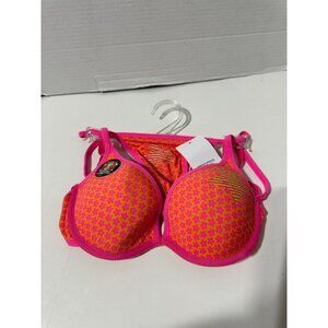 RENÉ Rofe Lingerie Star Padded Bra & G-String Thong Panty Set 34A/S NWT